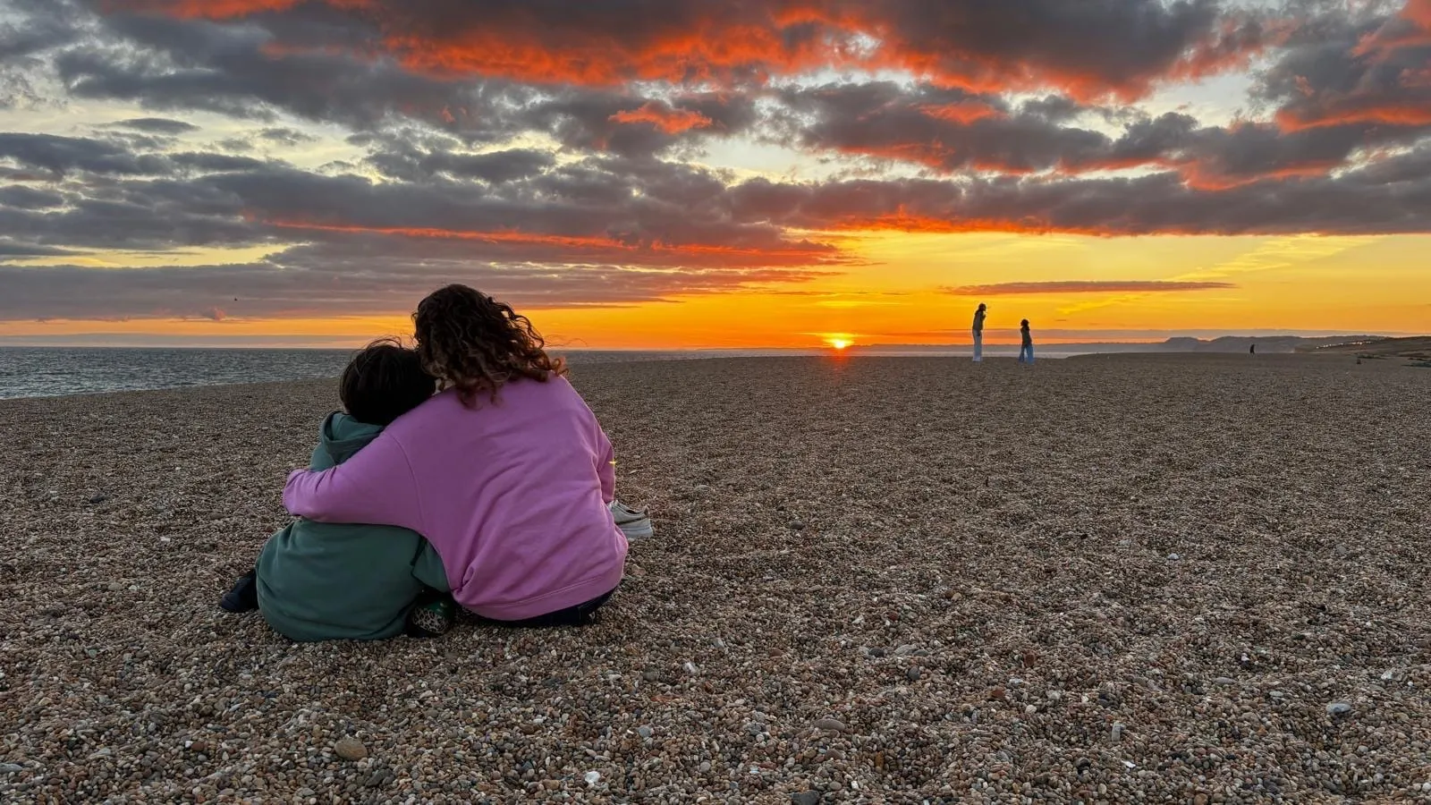 The sunset on Chesil Beach